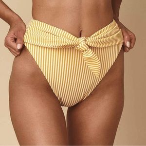 Montce - Canary Stripe Paula Tie-Up Bikini Bottom